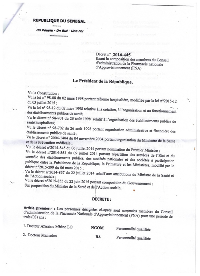 Imbroglio juridique et micmacs à la Pharmacie Nationale d’Approvisionnement (PNA)