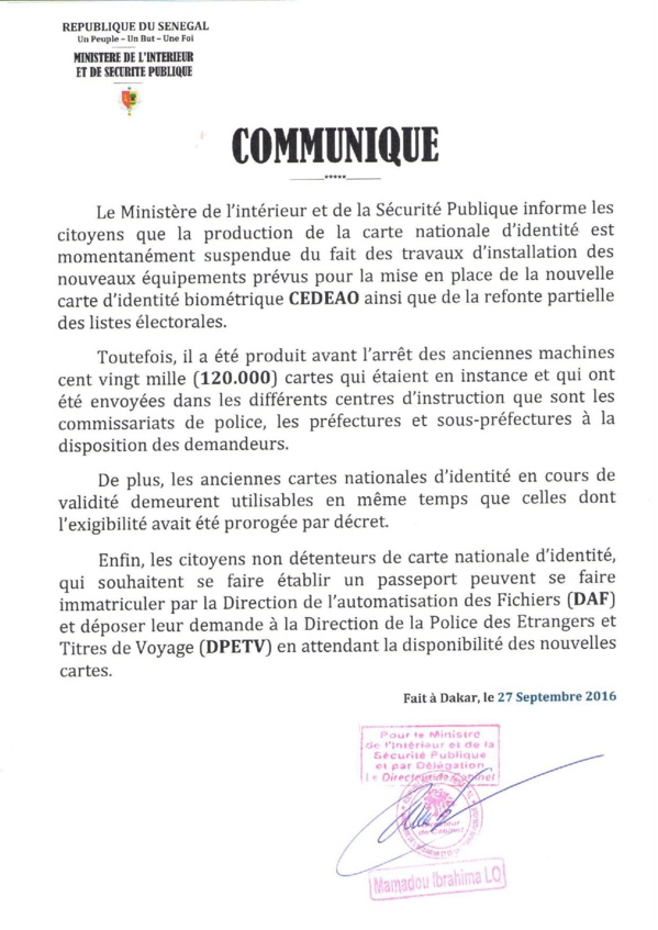 Installation des nouveaux équipements du ministère de l’Intérieur : la nouvelle carte d'identité biométrique CEDEAO et la refonte partielle des listes électorales en perspective Installation des nouveaux équipements du ministère de l’Intérieur : la nouvelle carte d'identité biométrique CEDEAO et la refonte partielle des listes électorales en perspective