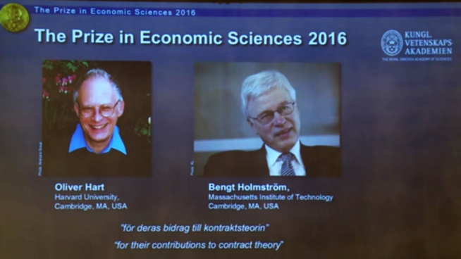 Prix Nobel de l’économie attribué à deux professeurs aux Usa
