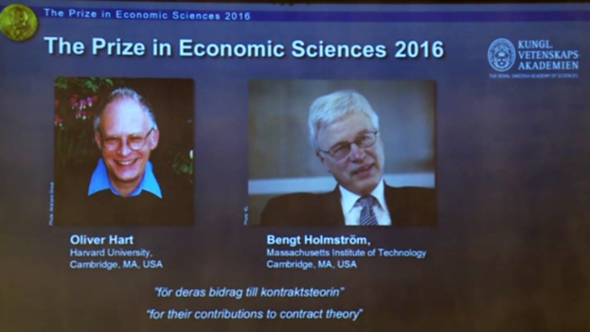 Prix Nobel de l’économie attribué à deux professeurs aux Usa Prix Nobel de l’économie attribué à deux professeurs aux Usa