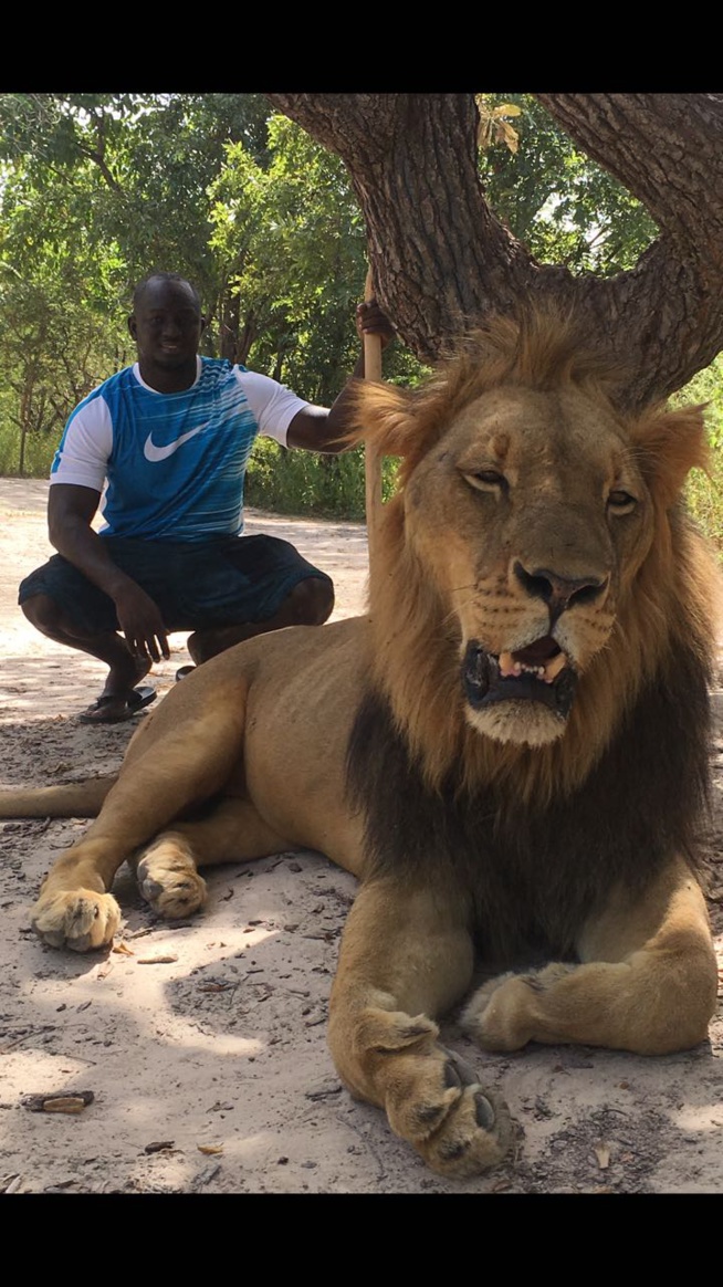 Le patron de "Albourakh" Baye Ndiaye en mode chasseur dans le parc sur la route de Passy.