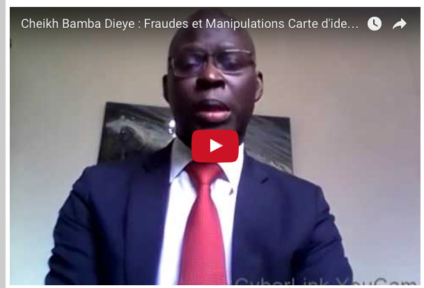 Vidéo: Cheikh Bamba Dièye dénonce une fraude et une manupilation d'Etat sur les inscriptions des cartess biométriques Vidéo: Cheikh Bamba Dièye dénonce une fraude et une manupilation d'Etat sur les inscriptions des cartess biométriques