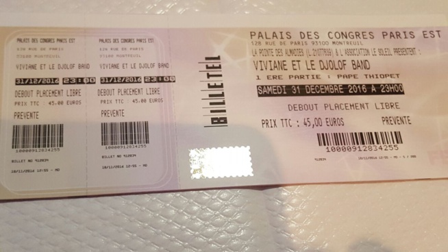 31 Decembre au Palais des congrés de Montreuil avec Viviane chidid, les billets sont déjà disponibles au Pointe des Almadies 14 Rue Chabrol 75010 Paris.