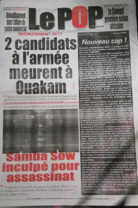 Dernière Une du Populaire, après quinze années de parution Dernière Une du Populaire, après quinze années de parution