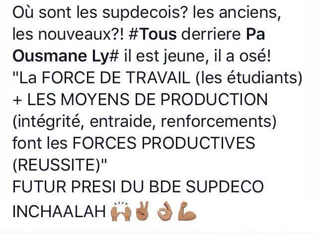 CAMPAGNE SUPDECO: Votez pour Ousmane