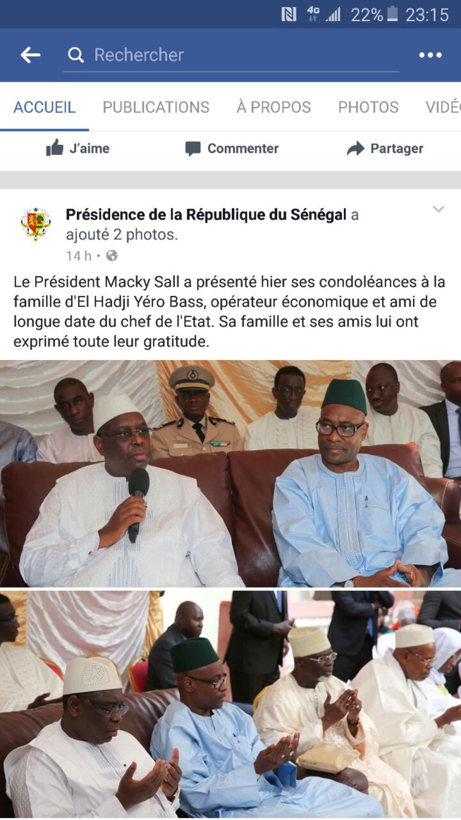 Condéléances: Le Président Macky Sall chez l'épouse du chanteur Pape Diouf. Condéléances: Le Président Macky Sall chez l'épouse du chanteur Pape Diouf.