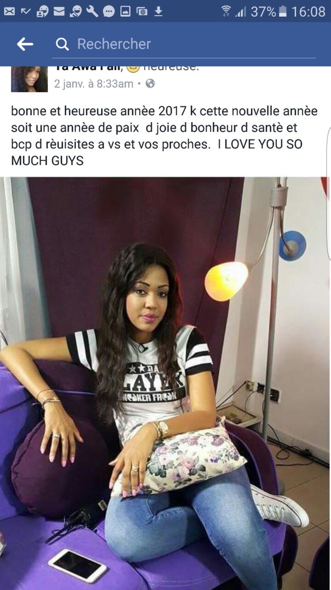 ALERTE: Le compte Facebook de Ya Awa de la 2 stv crée par une tier personne au nom de Ya Awa Fall.