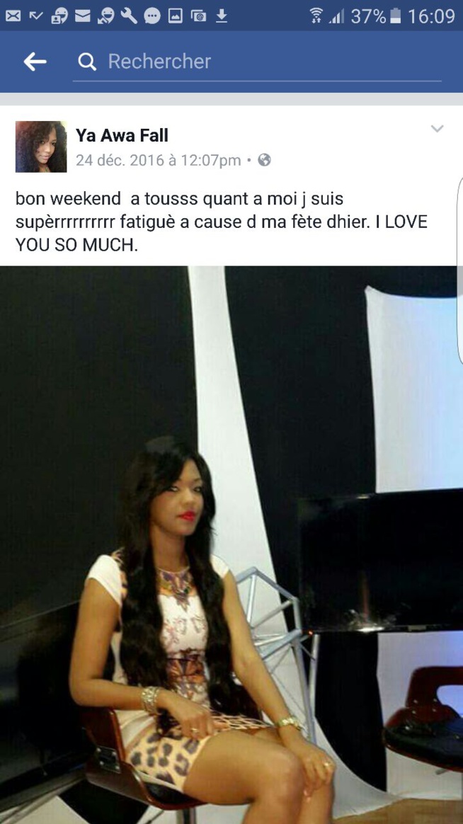 ALERTE: Le compte Facebook de Ya Awa de la 2 stv crée par une tier personne au nom de Ya Awa Fall.