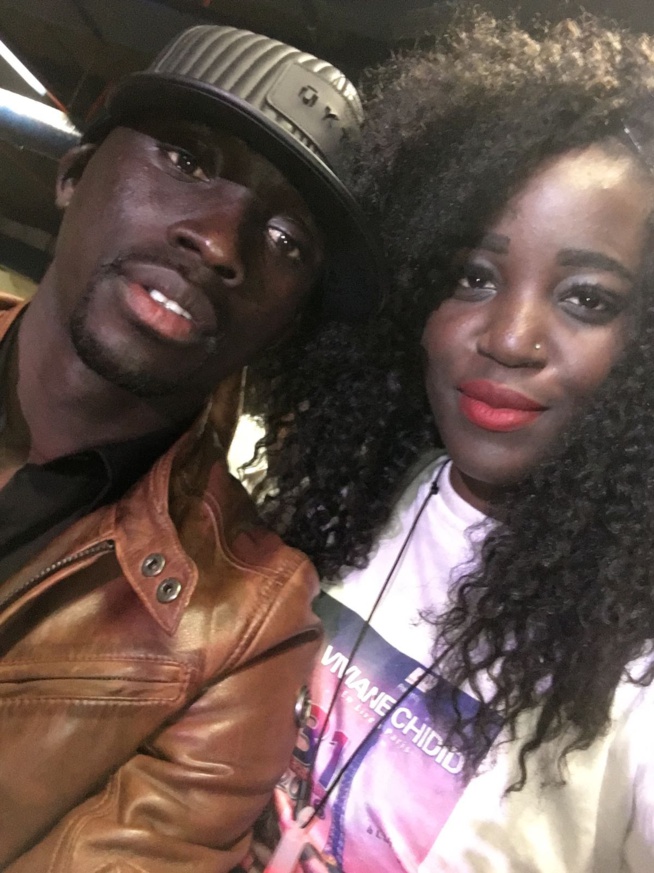 Papis Demba Cissé en compagnie de l'étudiante Sénégalaise d'Italy Mounass Coulibaly.