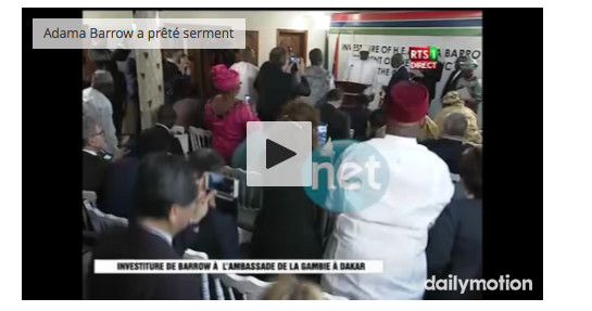 Vidéo - Urgent: Le nouveau président gambien Adama Barrow a prêté serment