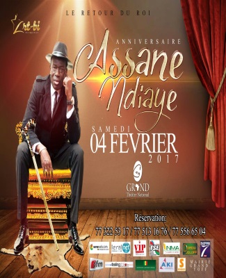 JOUR J -06, Les billets sont en vente pour le le 04 Février au grand Theatre avec Assane Ndiaye. RESERVEZ AU 77 325 56 70