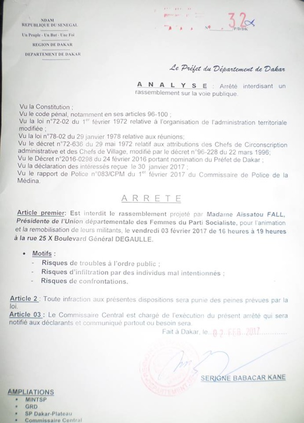Pour une troisième marche initiée pour la libération de Bamba Fall : le préfet de Dakar l’interdit Pour une troisième marche initiée pour la libération de Bamba Fall : le préfet de Dakar l’interdit