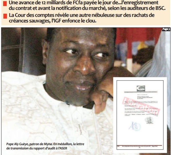 Carnage financier avec l'ASER : MYNA a empoché 24 milliards sans justificatifs, selon les auditeurs Carnage financier avec l'ASER : MYNA a empoché 24 milliards sans justificatifs, selon les auditeurs