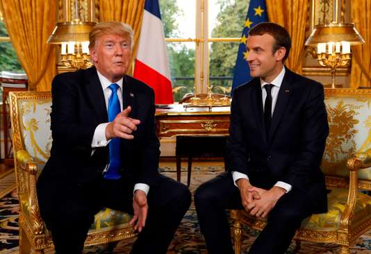 Donald Trump et Emmanuel Macron affichent leur entente à Paris