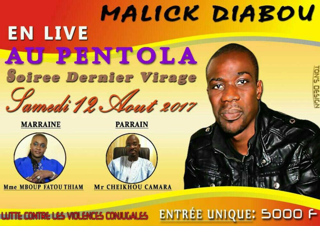 Malick Diabou seck en live le 12 aout au Pentola pour présenter son nouvel album. Malick Diabou seck en live le 12 aout au Pentola pour présenter son nouvel album.