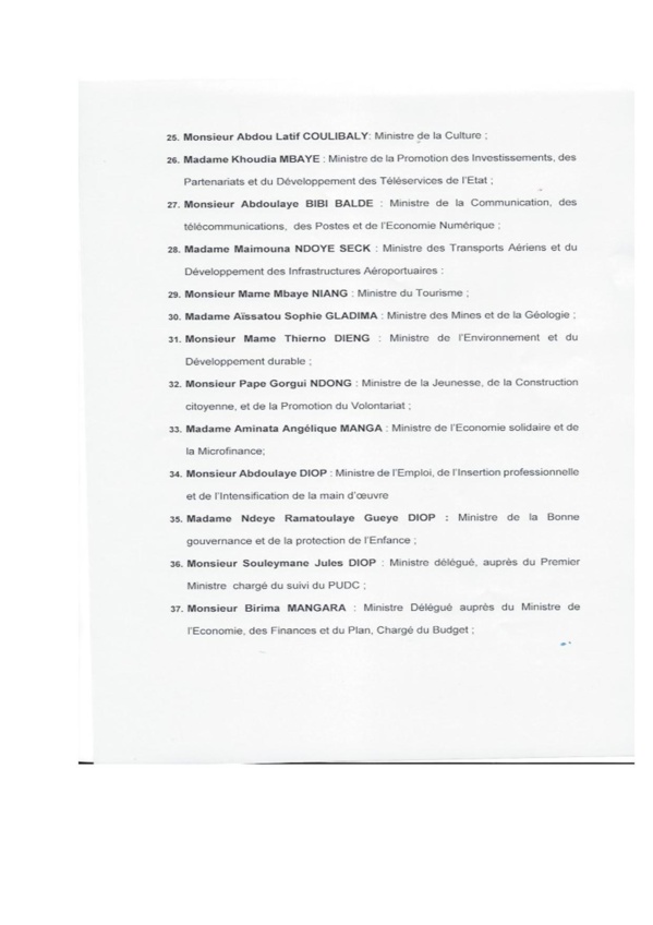 Nouveau gouvernement : 39 ministres dont 3 délégués et 8 femmes Nouveau gouvernement : 39 ministres dont 3 délégués et 8 femmes