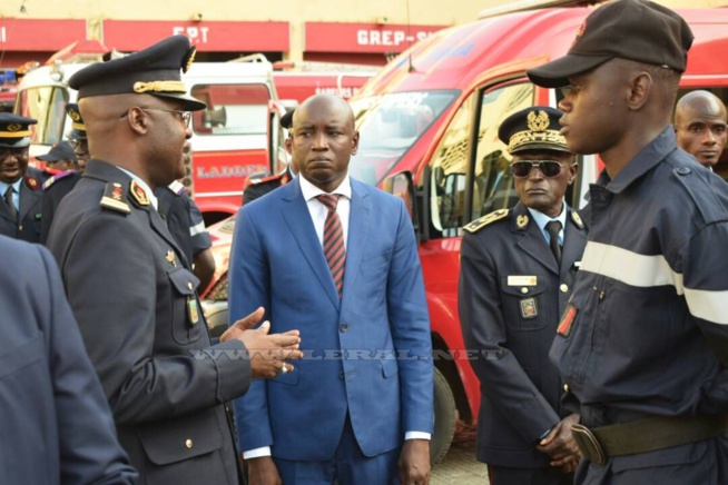 La visite de Aly Ngouille Ndiaye, ministre de l'Intérieur à la Caserne des Sapeurs Pompiers