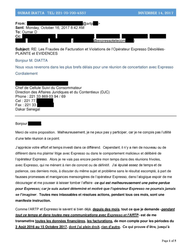 L'Artp a-t-elle des raisons de protéger l'opérateur Expresso ? L'Artp a-t-elle des raisons de protéger l'opérateur Expresso ?