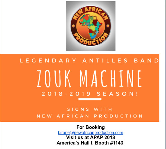 Zouk Machine / Christiane Obydol 2018 - Saison 2019 avec New African Production INC.