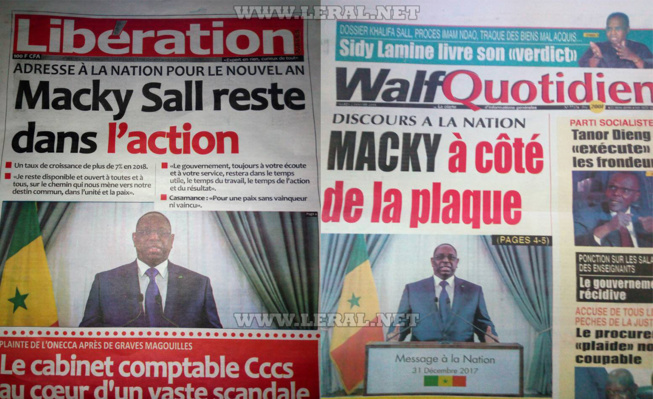 Discours à la nation de Macky Sall : Walf Fadjri et Libération font des unes diamétralement contradictoires, regardez Discours à la nation de Macky Sall : Walf Fadjri et Libération font des unes diamétralement contradictoires, regardez