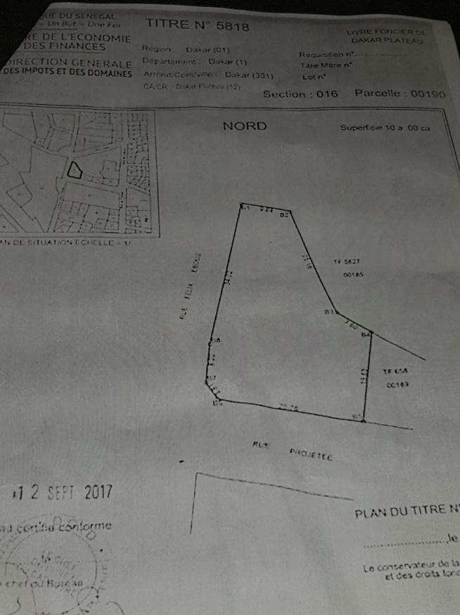 URGENT: À VENDRE UN TERRAIN TITRE FONCIER 1000 m2, RUE TOLBIAC EN VILLE CONTACT: 76573 30 76