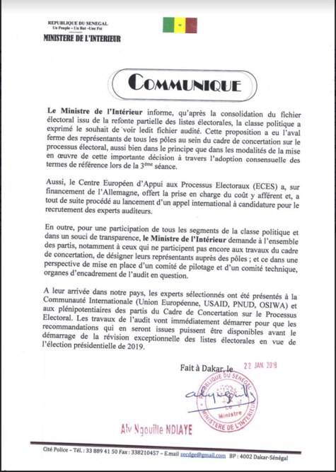 Audit du fichier électoral : « L’opposition significative » doit désigner ses représentants, selon Aly Ngouille Ndiaye