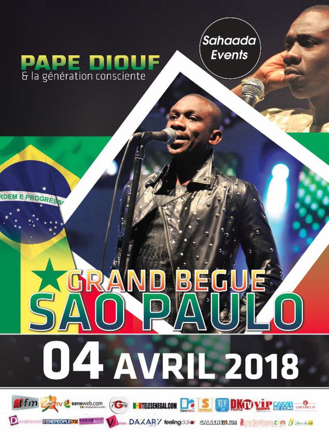 Le "GRAND BÉGUÉ" AU BRESIL: Pape Diouf à Sao Paulo le 04 avril pour fêter l'indépendance du Senegal