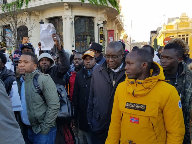 Bougane Gueye "Gueum Sa Bopp" a pris part  à la marche des Sénégalais à Madrid.