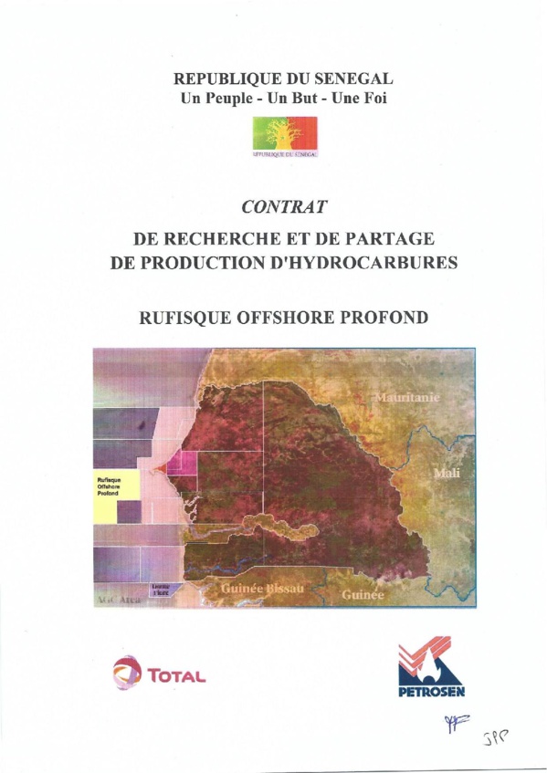 Contrat de recherche et de partage de production d'hydrocarbure " Rufisque Offshore" entre l'Etat du Sénégal et Total (Part 2)