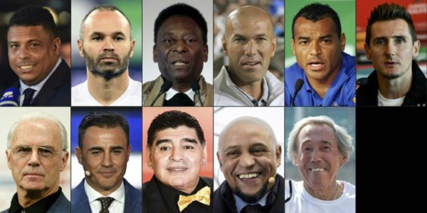 Mondial-2018: de Pelé à Zidane, le onze de légende Mondial-2018: de Pelé à Zidane, le onze de légende