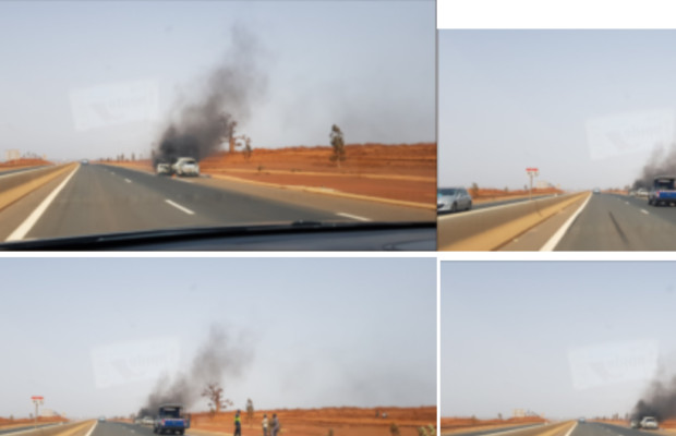 une voiture a pris feu sur Autoroute Péage … une voiture a pris feu sur Autoroute Péage …