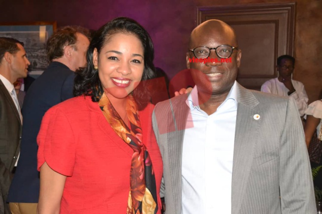 Le DG de EUROGERM, Amadou Seck en toute complicité avec Léna Séne à la fête de la Révolution Française.