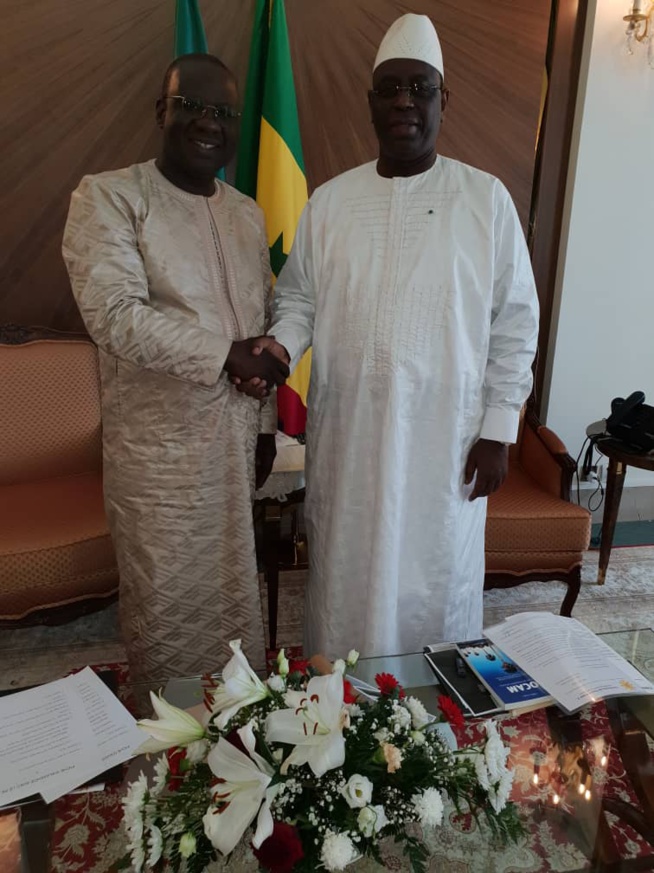 Mbagnick Diop président du MEDS, reçu par le chef de l'État Macky Sall ce samedi.