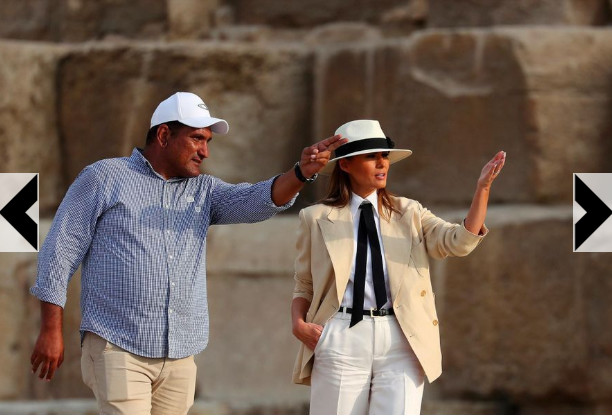 Arrêt sur image: Melania Trump visite les pyramides de Gizeh Arrêt sur image: Melania Trump visite les pyramides de Gizeh