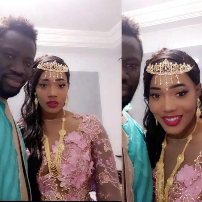 Le lutteur Boy Niang et son épouse en toute complicité Le lutteur Boy Niang et son épouse en toute complicité