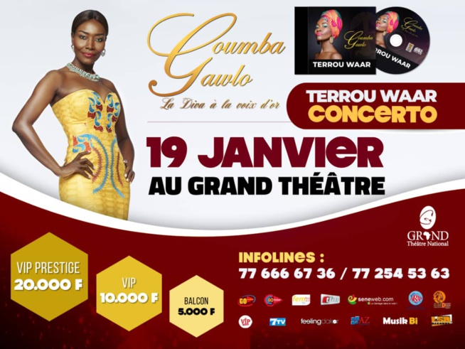 "TERROU WAR TOUR" La Diva Coumba Gawlo au grand théâtre ce 19 Janvier