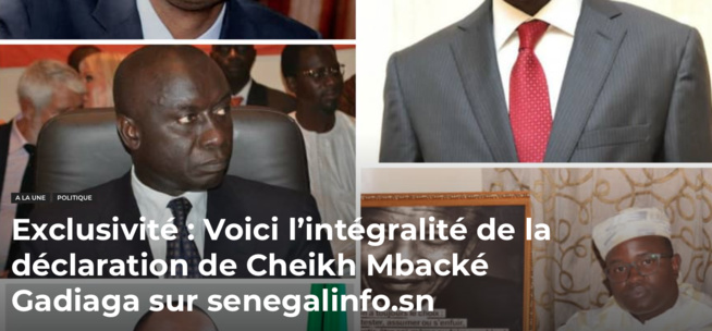Exclusivité : Voici l’intégralité de la déclaration de Cheikh Mbacké Gadiaga sur senegalinfo.sn Exclusivité : Voici l’intégralité de la déclaration de Cheikh Mbacké Gadiaga sur senegalinfo.sn