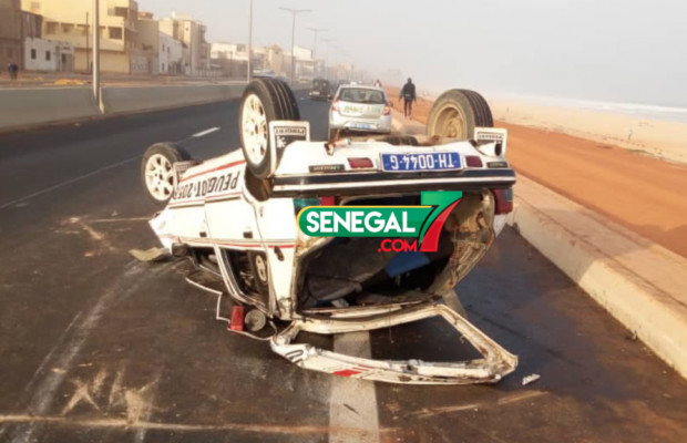Urgent: Encore un accident sur la VDN , Une voiture se renverse à hauteur de Malibou