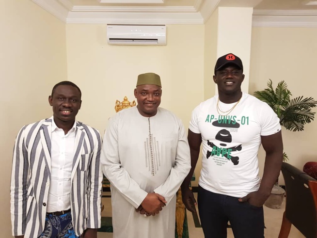 GAMBIE: Pape Diouf et Balla Gaye en audience chez le président Adama Barro. GAMBIE: Pape Diouf et Balla Gaye en audience chez le président Adama Barro.