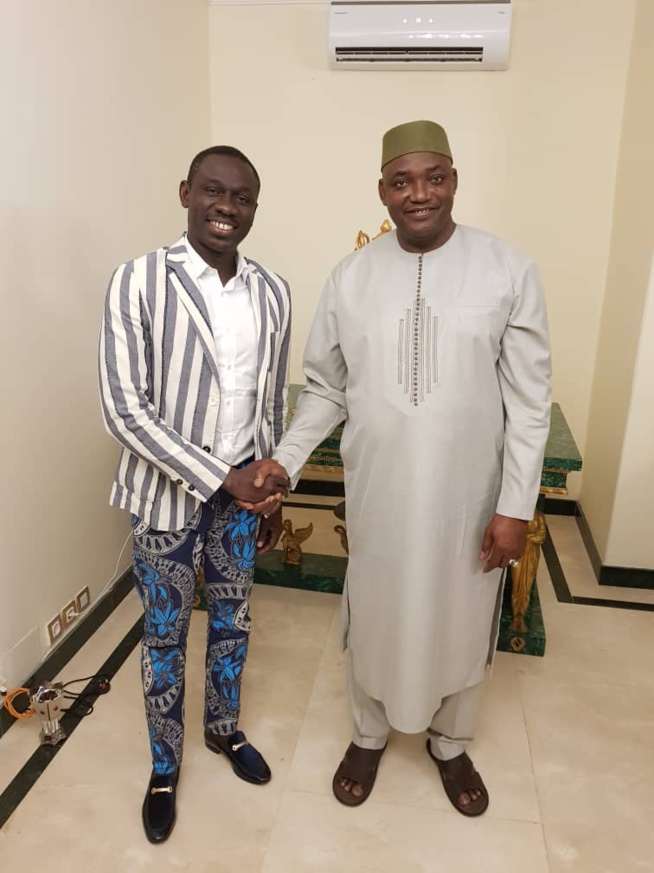 GAMBIE: Pape Diouf et Balla Gaye en audience chez le président Adama Barro. GAMBIE: Pape Diouf et Balla Gaye en audience chez le président Adama Barro.