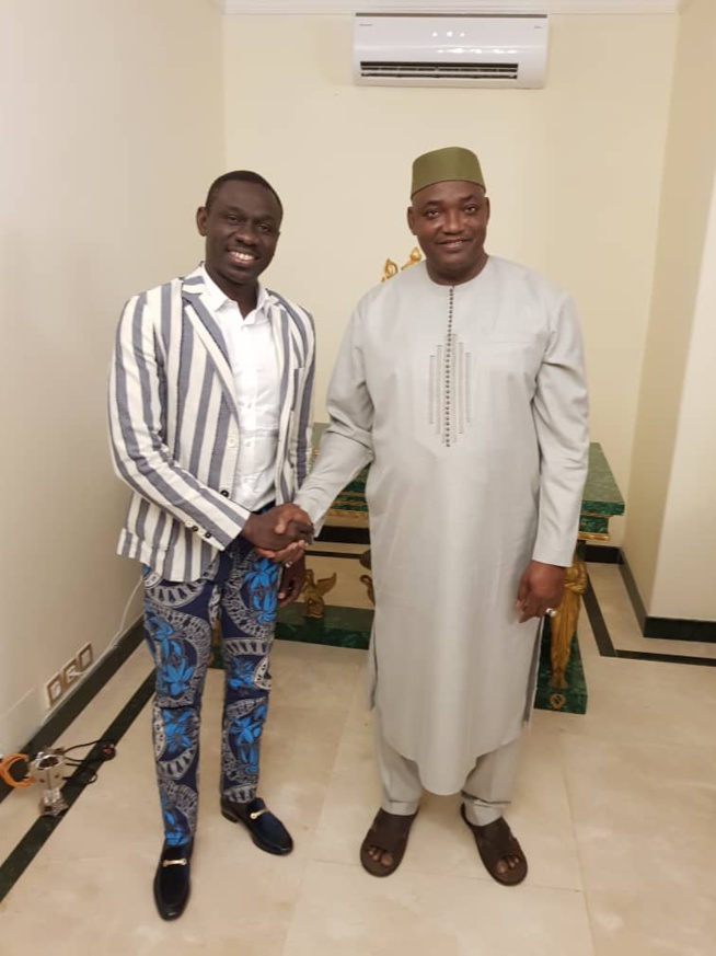 GAMBIE: Pape Diouf et Balla Gaye en audience chez le président Adama Barro. GAMBIE: Pape Diouf et Balla Gaye en audience chez le président Adama Barro.
