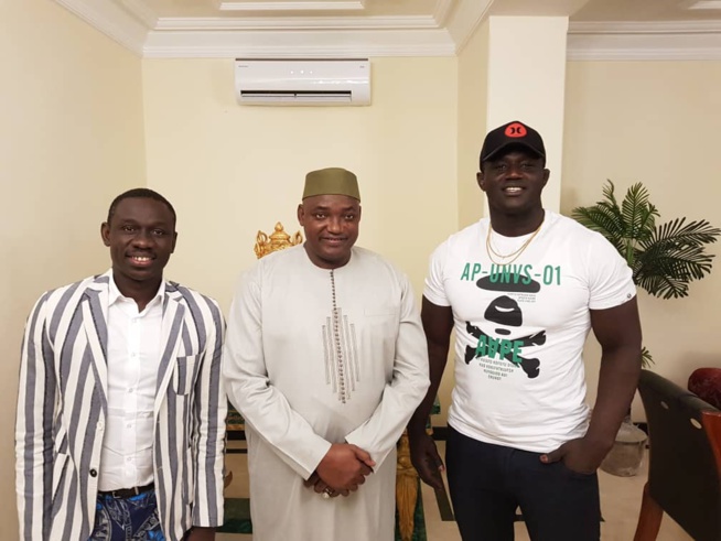 GAMBIE: Pape Diouf et Balla Gaye en audience chez le président Adama Barro. GAMBIE: Pape Diouf et Balla Gaye en audience chez le président Adama Barro.
