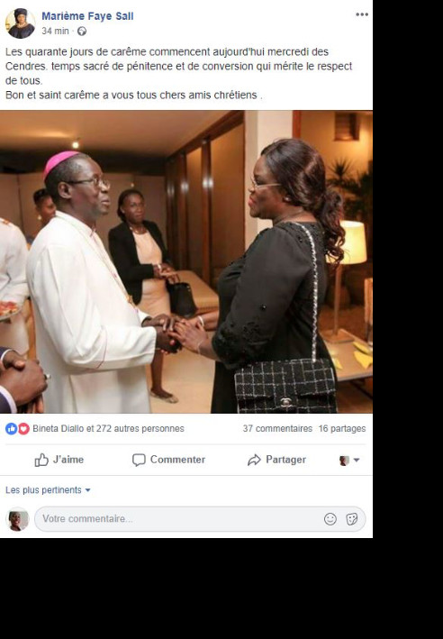 Le message de la Première Dame aux chrétiens