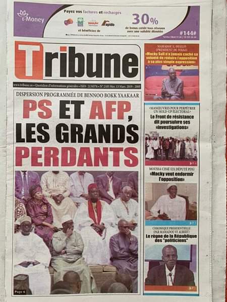 A la Une : Révélation du quotidien Enquete, des pontes du régime auraient financé la campagne présidentielle de l’opposition ; Les enlèvements d’enfants, les braquages et les incendies reprennent de plus belle ; Troisième mandat de Macky Sall : le po A la Une : Révélation du quotidien Enquete, des pontes du régime auraient financé la campagne présidentielle de l’opposition ; Les enlèvements d’enfants, les braquages et les incendies reprennent de plus belle ; Troisième mandat de Macky Sall : le po