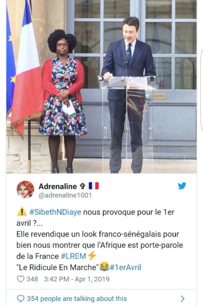 Sibeth Ndiaye Victime de racisme après sa nomination: Voici quelques attaques dont elle a été victime : « elle revendique un look franco-sénégalais » Sibeth Ndiaye Victime de racisme après sa nomination: Voici quelques attaques dont elle a été victime : « elle revendique un look franco-sénégalais »