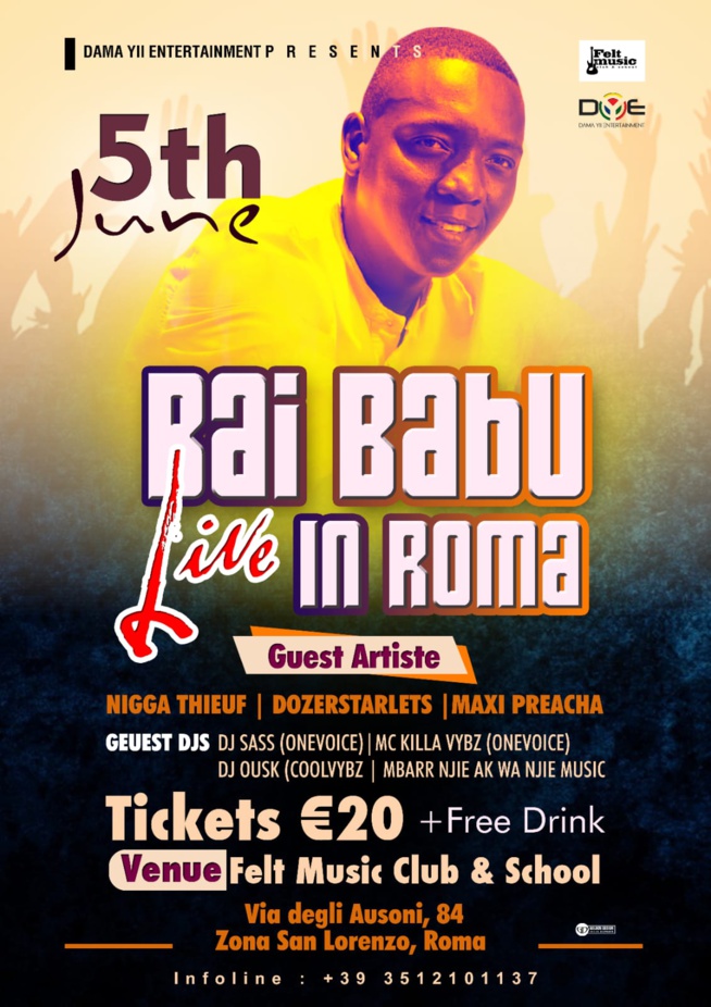 SPÉCIAL KORITÉ: BAI BABOU VOUS DONNE RENDEZ-VOUS LE 05 JUIN À ROME, LE 07 ET LE 08 JUIN EN ALLMENGNE SPÉCIAL KORITÉ: BAI BABOU VOUS DONNE RENDEZ-VOUS LE 05 JUIN À ROME, LE 07 ET LE 08 JUIN EN ALLMENGNE
