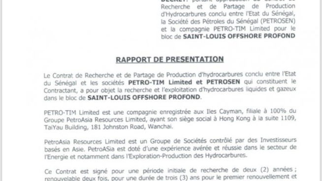 « SallGate »: le Pds entre dans la danse et publie les décrets d’approbation de Saint-Louis Offshore et de Cayar