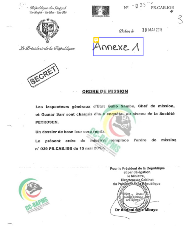Affaire Petro-Tim : La lettre de mission de l’IGE émane de Macky Sall (Document) Affaire Petro-Tim : La lettre de mission de l’IGE émane de Macky Sall (Document)