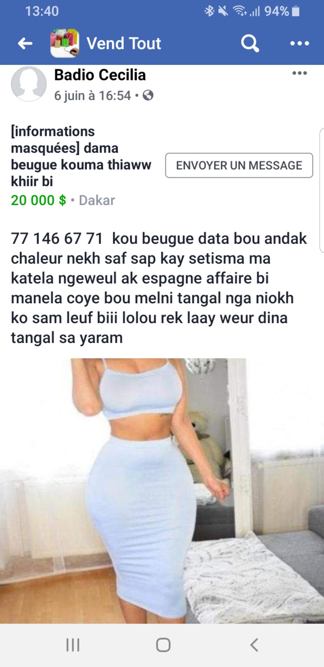 KAWTEF: Quand les filles se prostituent sur la page facebook vend tout.