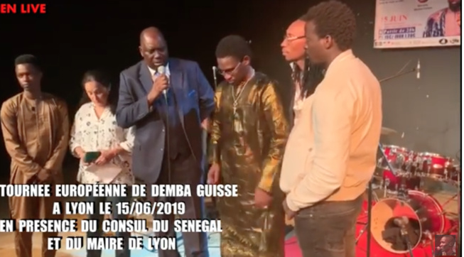 TOURNEE EUROPÉENNE DE DEMBA GUISSE A LYON LE 15/06/2019 EN PRESENCE DU CONSUL DU SENEGAL ET DU MAIRE